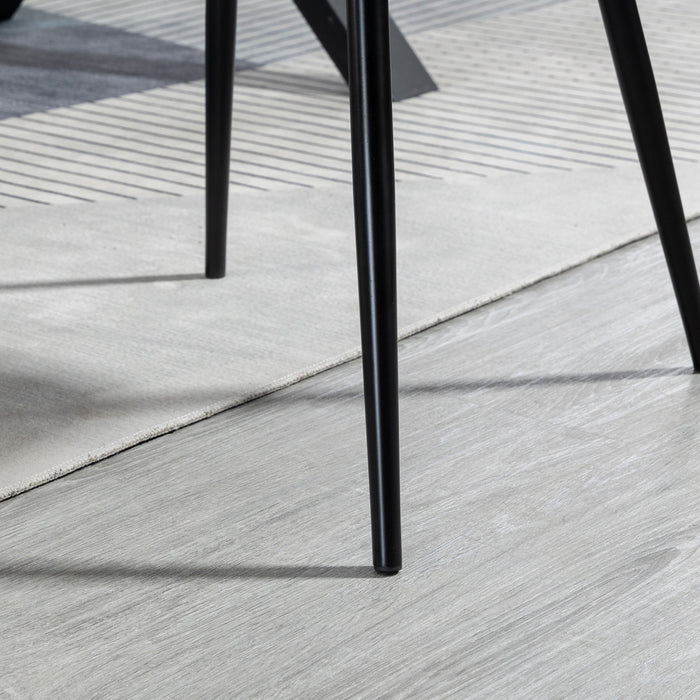HOMCOM Ensemble de 2 chaises de salle a manger rembourrees, noir