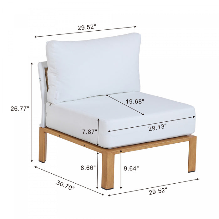 Ensemble de conversation moderne Vine 4 pieces en blanc