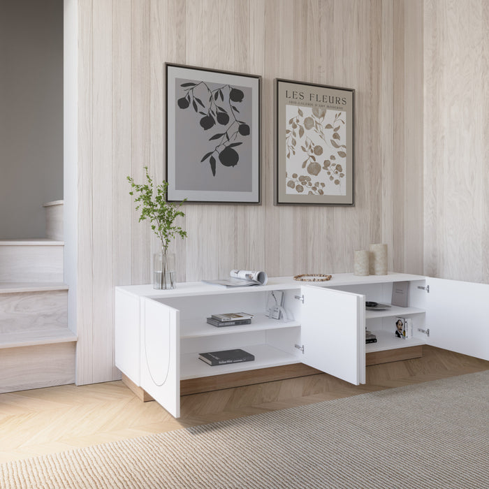 Meuble pour téléviseur Nauraa Nordika de 70,85 po - blanc