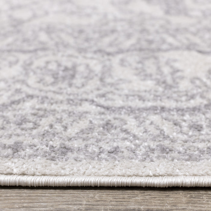 Tapis Fallon blanc gris elegant delave traditionnel, 6'7\" x 9'6\"