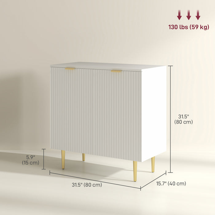 HOMCOM Buffet avec etageres reglables, Blanc