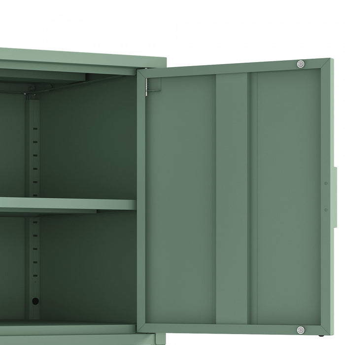 Armoire d’appoint moderne Ava 24\" en metal, vert sauge