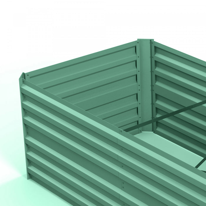 Outsunny Jardiniere surelevee en metal avec tiges renforcees, vert clair