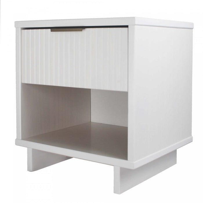 Table de nuit Granville Modern 18\" en blanc (1 tiroir) - Lot de 2