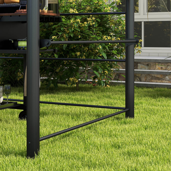 Outsunny Abri De Tonnelle 8'x5' Avec Toit Ventile En Pc, Etageres Laterales