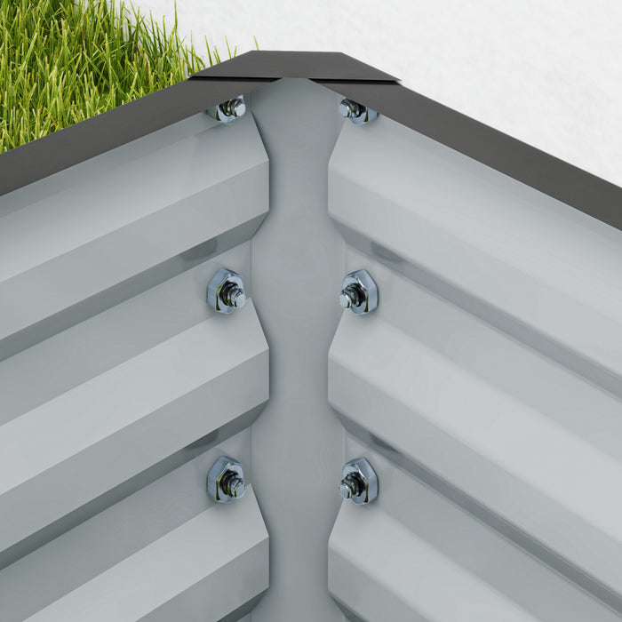 Outsunny Lits de jardin sureleves ensemble de 2, gris clair