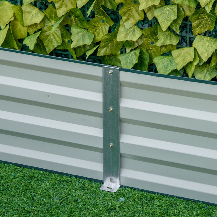 Outsunny Lit De Jardin Sureleve 95\" X 36\" X 12\" Galvanise Pour Fleurs, Vert