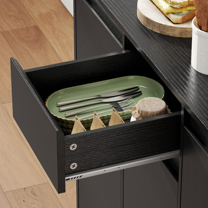HOMCOM Armoire de rangement 71\" avec station de charge, noir