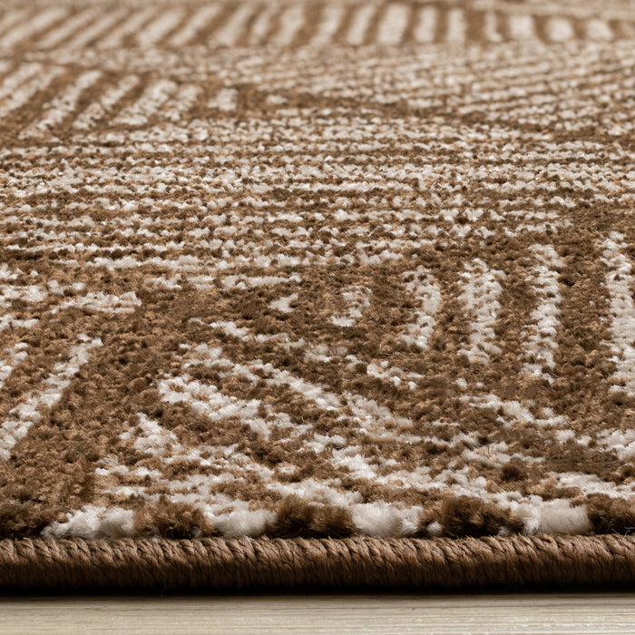 Tapis Covington brun taupe a rayures geometriques, 6'7\" x 9'10\"
