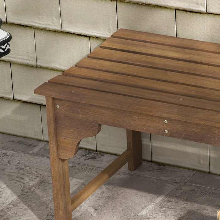 Outsunny Banc de Jardin en Bois avec Siege a Lattes pour Terrasse, Teck