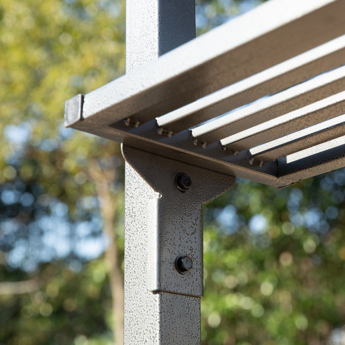 Outsunny 8' X 5' Barbecue Grill Gazebo Tente Exterieure Bbq Auvent Avec Tablettes Laterales Double Couche Pc Toit Aluminium