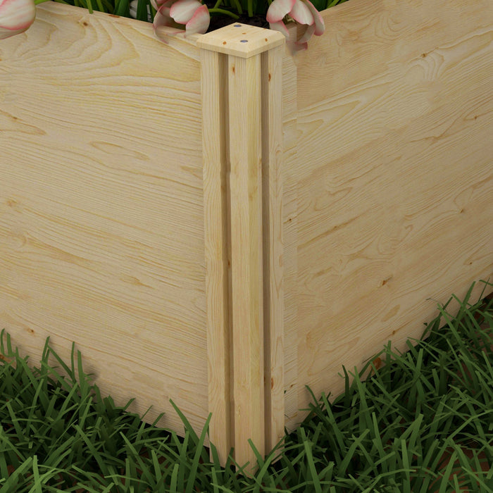 Outsunny Diy Kit De Jardin Sureleve En Bois Avec Fond Ouvert, Deux Boites De Jardinieres Surelevees Pour Le Jardin, Le Patio Pour Faire Pousser Des Legumes, Des Fleurs, Des Fruits Et Des Herbes