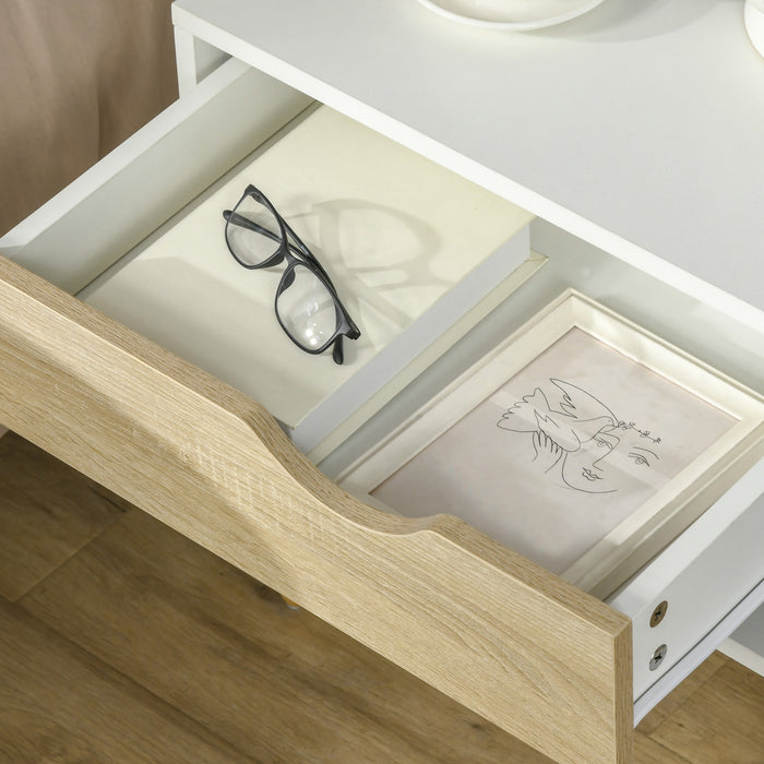 HOMCOM Table de Chevet Tiroir Etagere Table d'Appoint Chambre