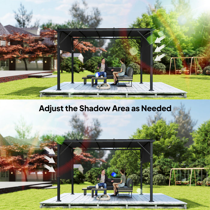 Outsunny Lot de 2 Toiles de Pergola 488 x 122 cm, Protection UV, Noir