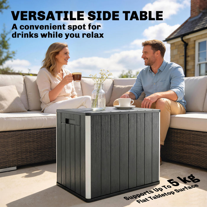 Outsunny Coffre de Rangement Exterieur 114 L, Noir