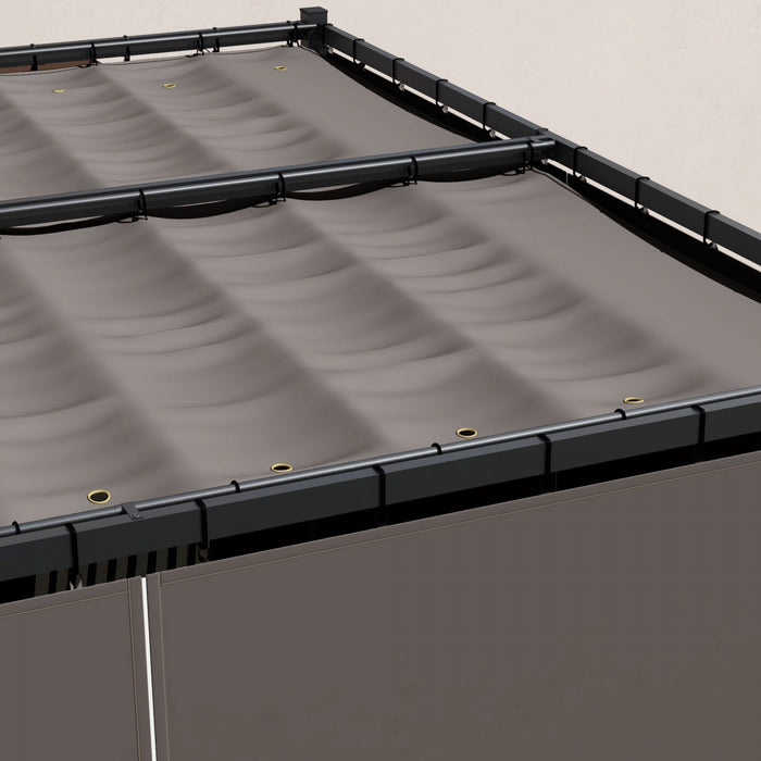 Outsunny Pergola De Patio 10' X 10' Avec Auvent Retractable, Gris Clair