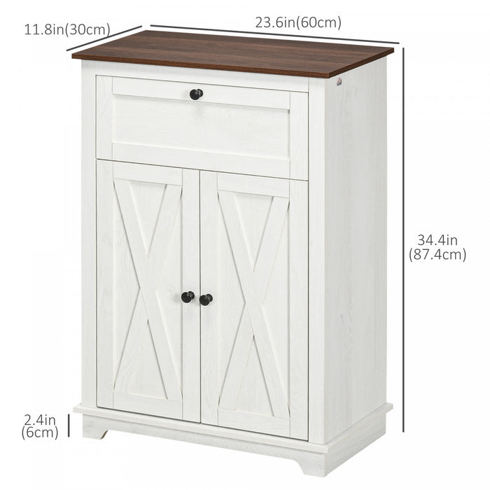 HOMCOM Armoire de rangement, buffet avec tiroir et portes, blanc