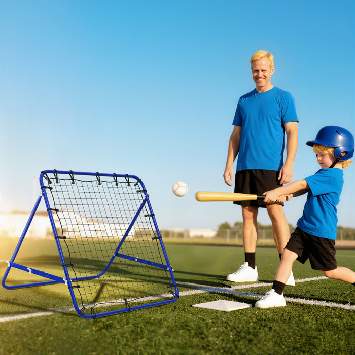 HOMCOM Filet de rebond pour entrainement au football Cible de rebond, Bleu