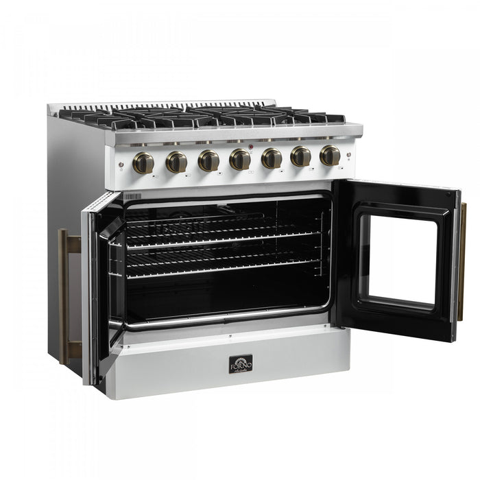 Cuisiniere a gaz blanche Galiano 36 pouces, 4,32 pi³ – FFSGS6444-36WHT