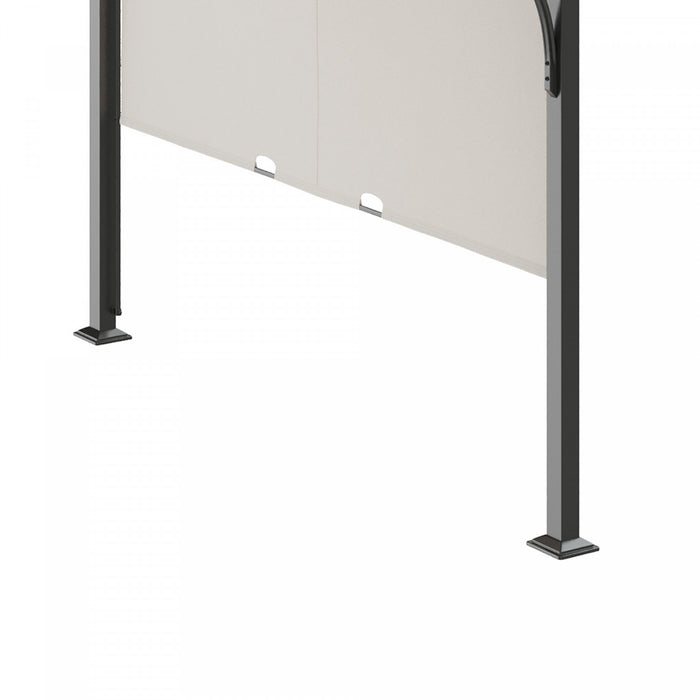 Outsunny 10'x10' Pergola Exterieure Patio Gazebo Auvent Retractable, Blanc