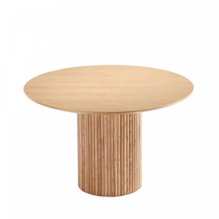 Table a manger ronde Hathaway Modern Industry Chic de 47\" en finition naturelle