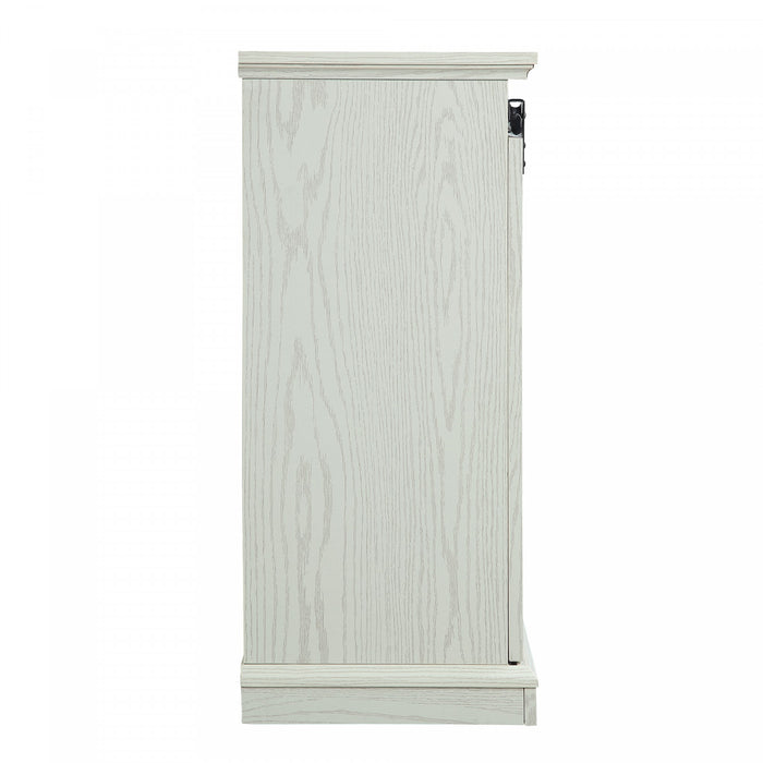 Foyer electrique moderne de style ferme Myrtle, 2 pieces, noir et chene creme