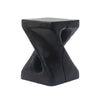 Miro 16" Modern Twisted Hourglass MGO Accent Table, Faux Wood Grain Indoor Side Table, Black | Table d'appoint moderne sablier torsade Miro 16 pouces MGO, table laterale interieure imitation bois, noir