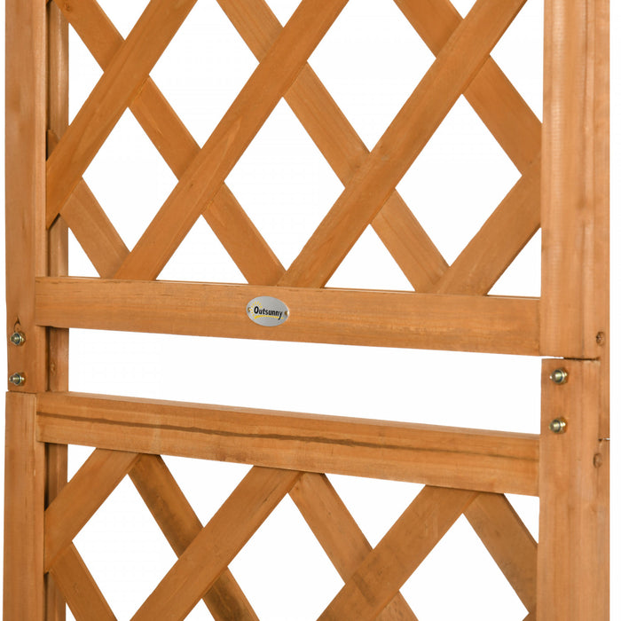 Outsunny Arche De Jardin Bacs A Plantes Arche De Treillis En Bois Brun