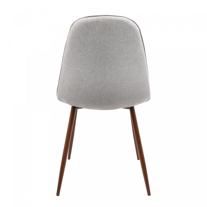 Chaise d’appoint de salle à manger moderne du milieu du 20e siècle Pebble en tissu gris - ensemble de 2