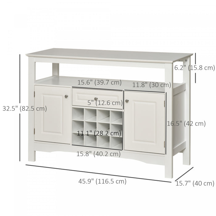 HOMCOM Buffet avec Tiroir et Rangement pour Bouteilles de Vin