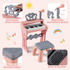 Costway 17.5in Height Mini Keyboard Piano for Kids 25 Keys Electric Piano w/Stool, Music Stand & Microphone