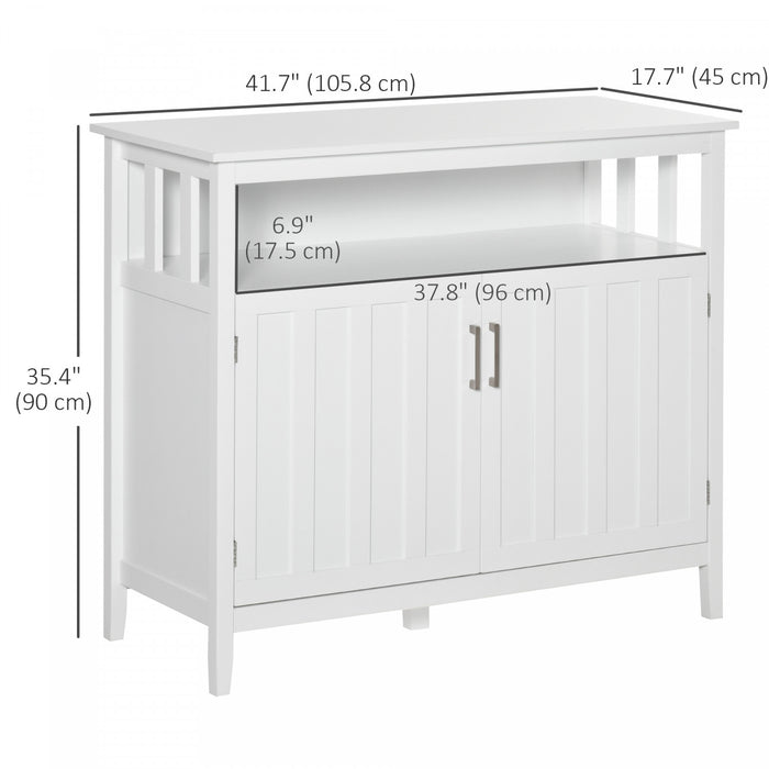 HOMCOM Buffet Console Rangement Armoire 2 Portes Blanc