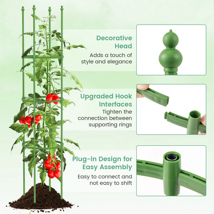 Costway 2-pack Garden Trellis 57\" Support De Plante Et Cages A Tomates Avec Hauteur Reglable