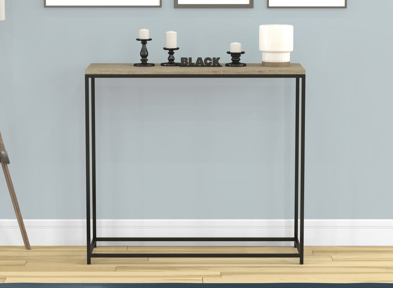 Console moderne de 31 po - taupe foncé avec métal noir