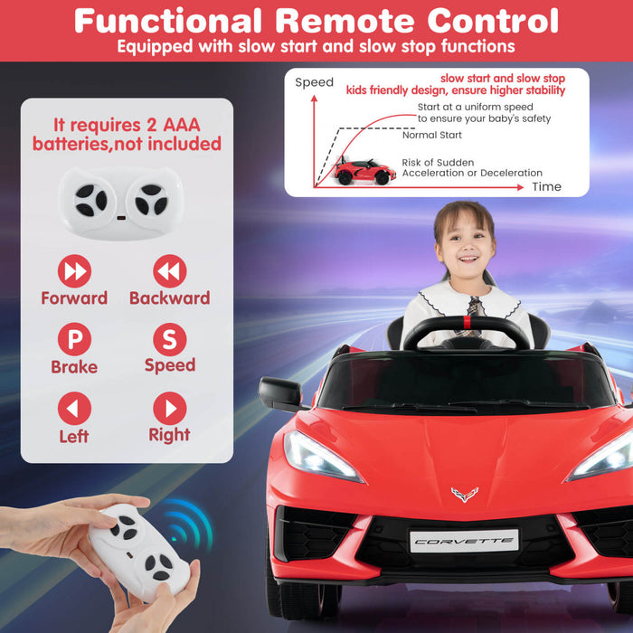 Costway 12v Electrique Enfants Rouler Sur La Voiture Avec Telecommande Sans Fil Connexion Lumieres Rouge