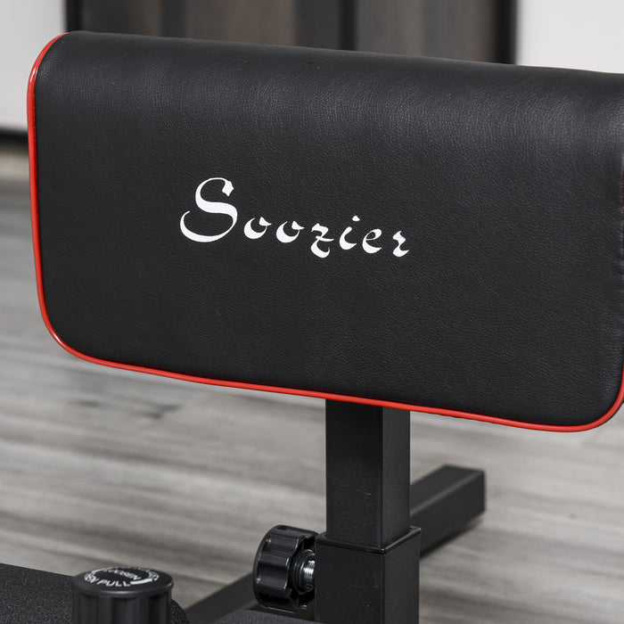 Soozier Machine A Squat Multifonction Reglable Squat Jambe Exerciseur Pompe Abbo Musculation Maison Gym Workout Noir