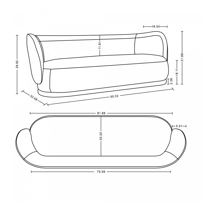 Ensemble de canape moderne Siri 2 pieces en creme
