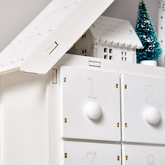 Homcom Calendrier De L'avent De Noel Blanc