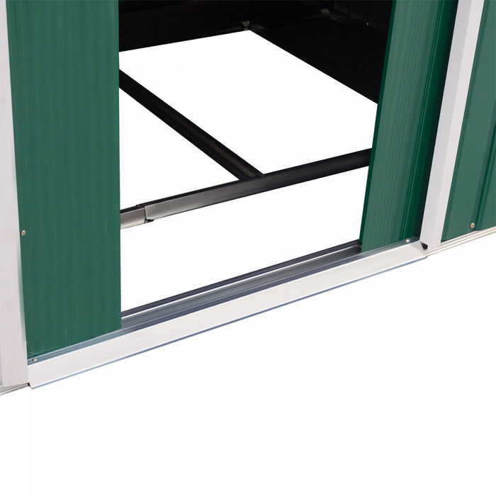Outsunny Abri De Jardin 9.1'x 6.4' X 6.3' Avec Plancher En Acier Vert