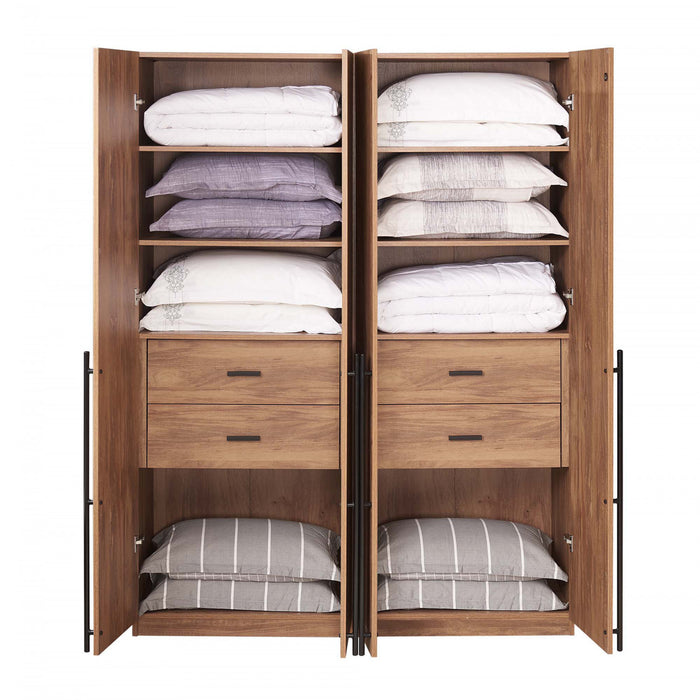 Armoire moderne Lee 32\" en brun dore - Lot de 2
