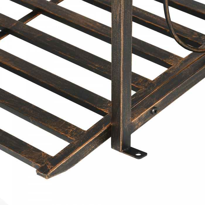 Outsunny Pont de Jardin 6FT avec Garde-corps Securises, Pont Decoratif pour Etang, Marron