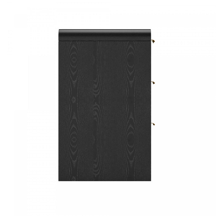 Commode moderne Grace 60\" en noir (6 tiroirs)