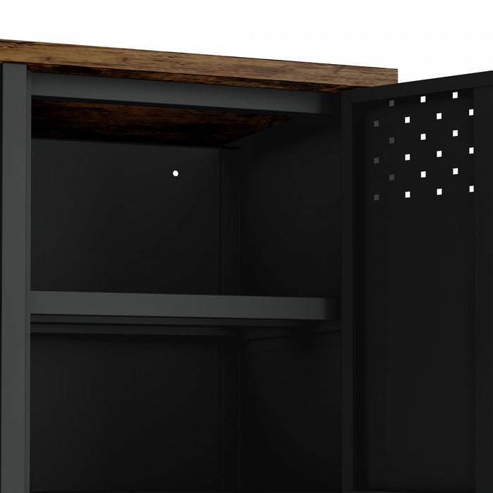 Armoire de rangement moderne Landen 47\" en metal, coloris noir