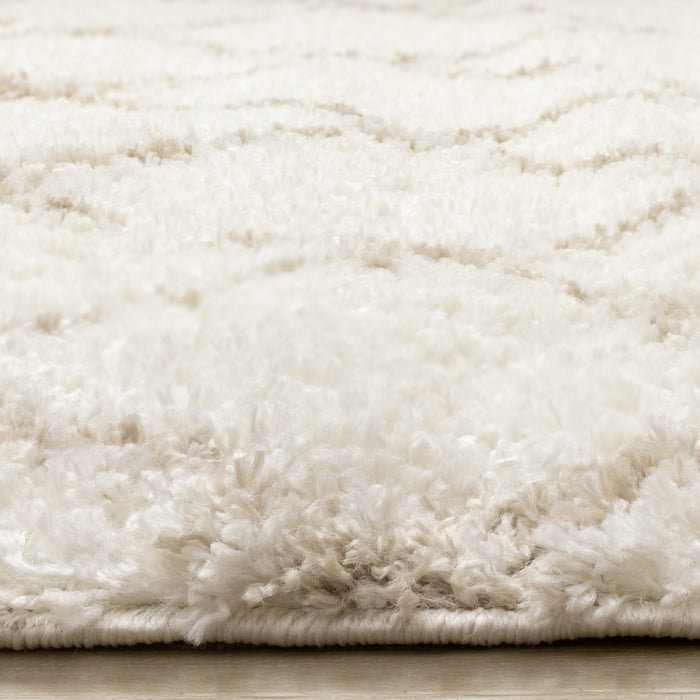 Tapis Taylor creme en treillis marron, 6'7\" x 9'6\"