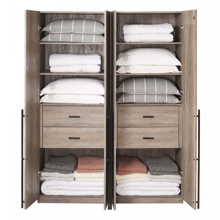 Armoire Lee Modern 32\" en gris rustique - Lot de 2