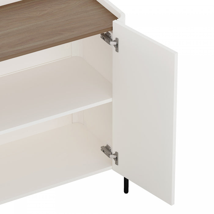 Armoire d’appoint moderne Abbey 32\" en erable et blanc casse