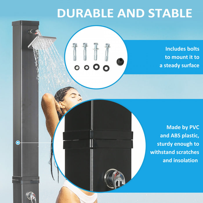 Outsunny Douche Solaire Chauffee avec Tete Pivotante, 217 cm