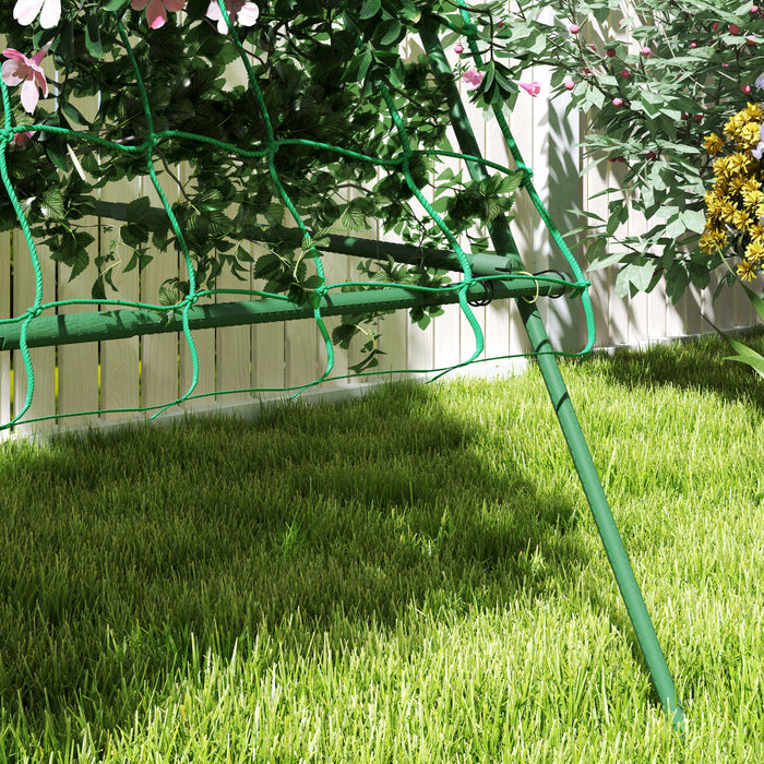 Outsunny Treillis Ajustable en A pour Concombres et Plantes Grimpantes