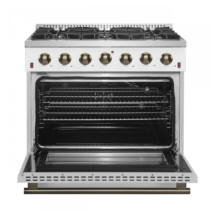 Cuisiniere a gaz Galiano de 36 po en blanc, 5,36 pi³ - FFSGS6244-36WHT