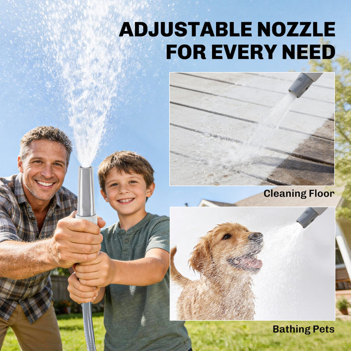 Outsunny Devidoir Retractable 1/2\" x 30 m Fixation Murale, Gris